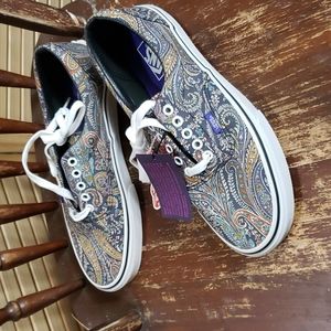 Vans Era Liberty Gray Paisley New in Box Unisex Canvas Lace-Up Style Waffle Sole